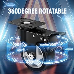 4 Inch Caster Wheels, Casters Set of 8, ASHGOOB