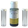 Wide Range pH Indicator Solution: 30 mL Plus 2 Empty Capped Sample Vials — Includes Easy to Read 0.5 pH Increment Color Chart