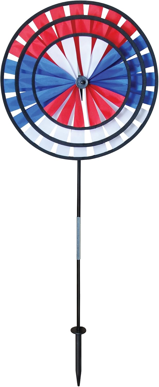 In the Breeze Triple Wheel Patriotic Garden Spinner