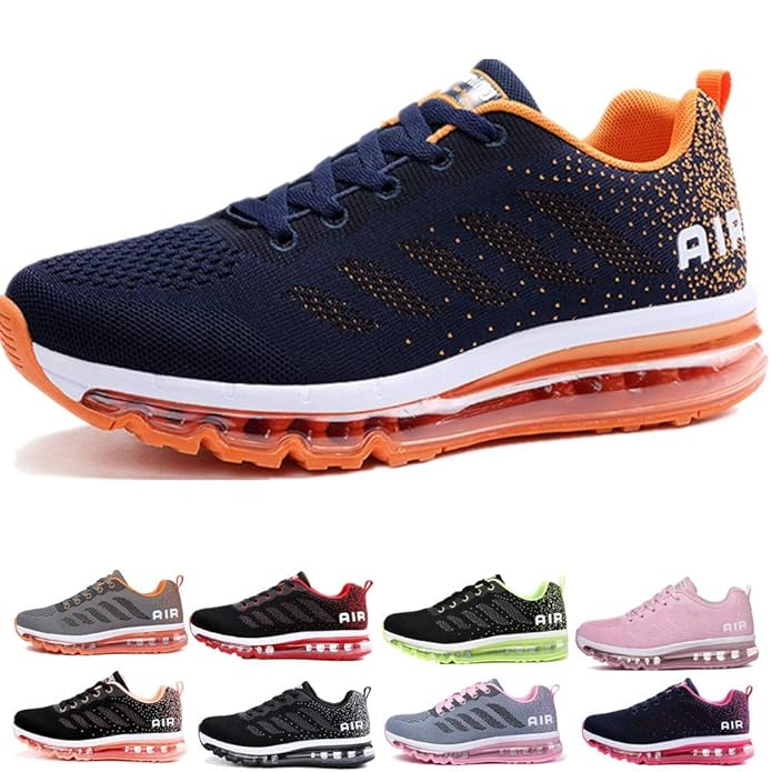 frysen Herren Damen Sportschuhe Laufschuhe mit Luftpolster Turnschuhe Profilsohle Sneakers Leichte Schuhe