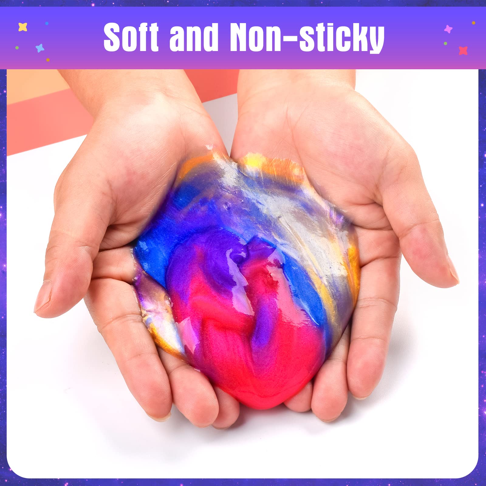 48 Pack Galaxy Easter Slime kit for Kids, Mini Making Slime Bulk Party Favor, Slime Putty Toy for Girls and Boys for Sensory and Tactile Stimulation, Prize, Goodie Stuffers for Kids, Soft Non-Sticky