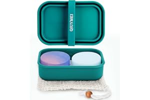 QIUYMEI Silicone Travel Soap Container，Enhanced Leak-Proof Travel Soap Case with Draining Layer，Portable Bar Soap Holder, Soa