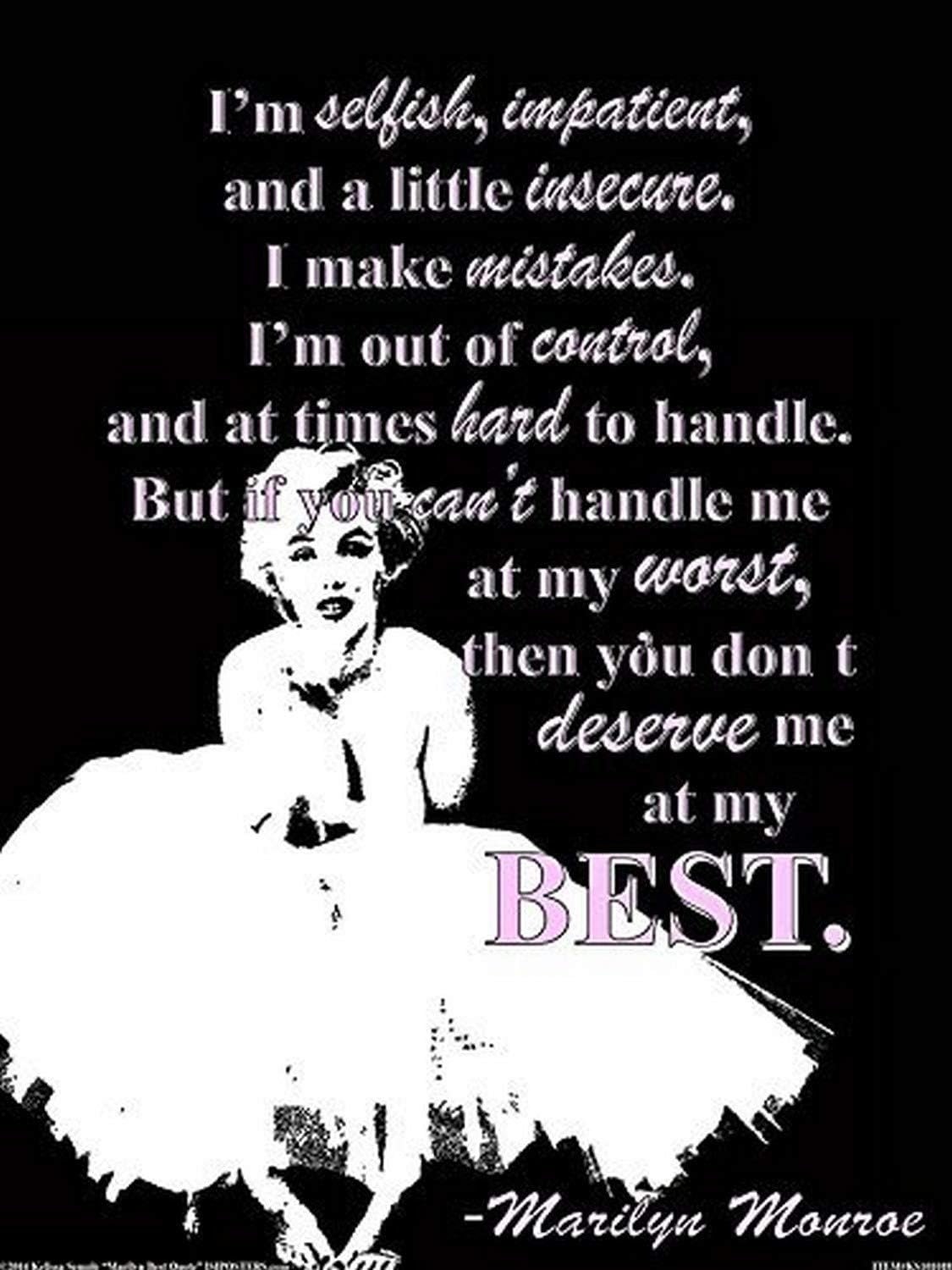 Buyartforless Marilyn Monroe Quote by Kelissa Semple 16x12 Art Print Poster