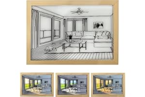 ysnsgmn 9.00" x 12.60"Lighting Painting Decoration,The Art of Led Glowing Photo Frame,Three-Color Luminous Lighting Acrylic Desktop Art,Large Size Light Up Painting Creative LED Night Light Decor