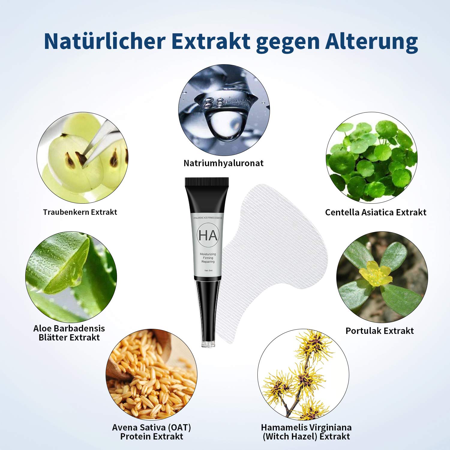 Augenpads,Anti Aging Pads,Kollagen Augenmaske mit Hyaluronsäure, Aloe Vera und Traubenkernextrakt,Anti Falten,gegen Augenringe und Tränensäcke,ideal für Augenpflege