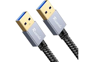 Ruaeoda USB to USB Cable 3 ft, USB 3.0 Male to Male Type A to A Double Sided USBCord for Data Transfer,Hard Drive,Laptop,DVD,TV,USB Hub and More
