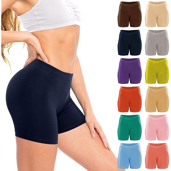 Sexy Basics Womens 6 Pack Ultra Soft Mini -Bike Short