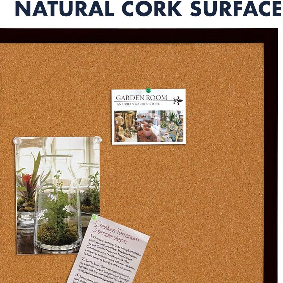 Quartet Cork Board Bulletin Board, 2' x 3' Framed Corkboard, Black Frame, Decorative Hanging Pin Board, Perfect for Home Office Decor, Home School Message Board or Vision Board (MWDB2436-BK) : Office Products