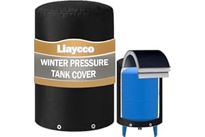 LIAYCCO 24"D x 34"H Round Well Pressure Tank Cover(5°F) - Insulated Well Pump Cover, Thickened 3 Layers Water Well Tank Covers for Outdoor Winter Freeze Protection (Black)
