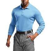CQR Men's Polo Shirt, Long Sleeve Tactical Shirts, Outdoor UPF 50+ Pique Shirt, Dry Fit Lightweight Golf Shirts