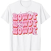Howdy Southern Western Girl Country Rodeo Pink Cowgirl Disco T-Shirt