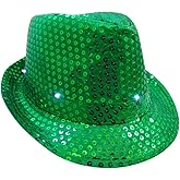 St Patrick's Day Light Up Flashing Fedora Hat Irish Paddy's Day Fancy Cap