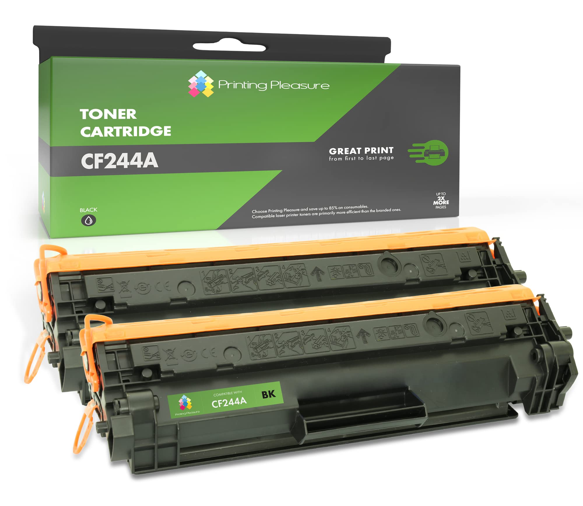 CF244A 44A Toner Cartridges,Compatible with HP 44A CF244A for LaserJet Pro M15w M28w M28a M29w M15a (Black,2-Pack,Standard Yield) — image 1