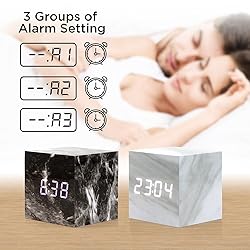 OCT17 Marble Pattern Alarm Clock, Fashion