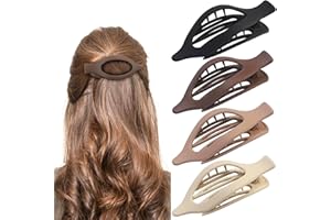 4 Pack Flat Hair Clips for Women – Hair Claw Clips,Flat Hair Clips for Women,Strong Hold No Slip Grip,Thick or Thin Hair Hair
