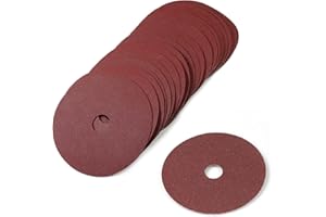 SPEEDWOX 25pcs 120 Grit Aluminum Oxide Resin Fiber Sanding and Grinding Discs, 5-Inch x 7/8-Inch Center Hole Abrasive Disc fo