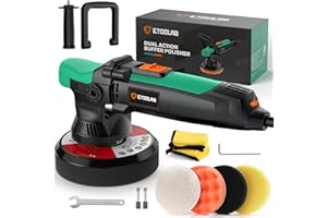 Car Buffer Polisher Kit, ETOOLAB 6 Inch Dual Action Polisher with 6 Variable Speeds,12MM Orbital Buffer Polisher, Orbital Buffer Polisher for Car Detailing, Waxing, Scratch Removing
