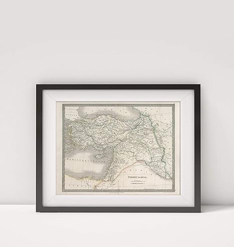 Amazon Co Jp マップカート Llc 16 トルコの地図 アジアでトルコ 題名 アジア J Dowerによる描画 彫刻 ロンドン パブリ ホーム キッチン