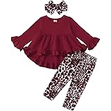 Baby Girl Clothes Toddler Girl Sunflower Outfit Ruffle Sleeve Shirt Floral Pant Set Fall Winter Clothing for Girl