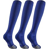 KELME Soccer Socks (1/3 pairs) Sport Cushioned Knee High Socks Athletic Softball Baseball Socks for Adult Youth