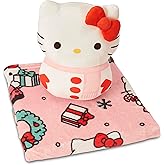 Hello Kitty Snow Merry Hugger Pillow and Throw Blanket Set – 11 inch Character Plush with 40x50 inch Soft Fleece Blanket – Cozy for Kids, Girls, Boys, Travel, Nap Time