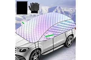 COJOSQC Half Car Cover Sun Shade for Windshield, 157 Inch Car Accessories for SUV and Sedan, Necessities Blocks Sun and Snow, Protects Interior from Heat Buildup, Ideal for Summer and Winter Use