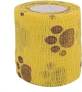 Coocnh Pet Vet Wrap 3 Rolls Self-Adhesive Elastic Bandage 4.5m 5cm Paw Pattern view 2