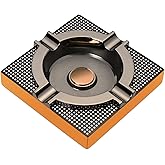 OILP Cigar Ashtray Outdoor Cigar Cigarette Ashtray for Outside Patio/Home Decor Modern Table Metal Cigar Ashtrays,Cigar Ash tray Accessories Gifts for Men-(Square,Alloy)