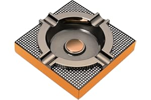 OILP Cigar Ashtray Metal Outdoor Cigar Cigarette Ashtray for Outside Patio/Home Decor Modern Table Cigar Ashtrays,Cigar Ash tray Accessories Gifts for Men-(Square,Alloy)