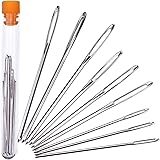 Outus Large-Eye Needles Steel Yarn Knitting Needles Sewing Needles Darning Needle, 9 Pieces (Blunt)