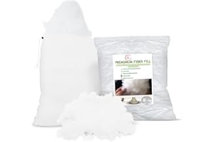 SK CHUMRA High-Resilience Premium Polyester Fiber Fill-Perfect for Pillows, Couch Cushions,Plush Toys,DIY Crafts,&Pet Beds -Cloud Soft, Kid & Pet Safe, Washable, Durable-Made in USA (2, Pounds)