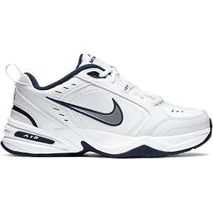 Nike Air Monarch IV (4E) 416355-102 White-Metallic Silver Men's Wide Cross-Training Sneakers 11 US