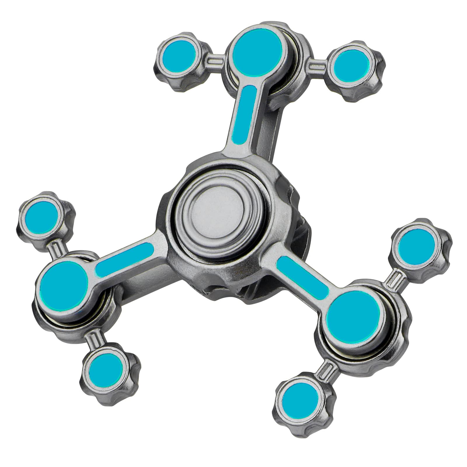 Photo 1 of Dilabnba Cool Gravity Fidget Spinner Gear Toy for Kids Adults, Light Up in The Dark Finger Fingertip Gyro Stocking Stuff Present, Desk Mini Gadget Tool Metal Toy for Focus Stress Relieving(Blue)