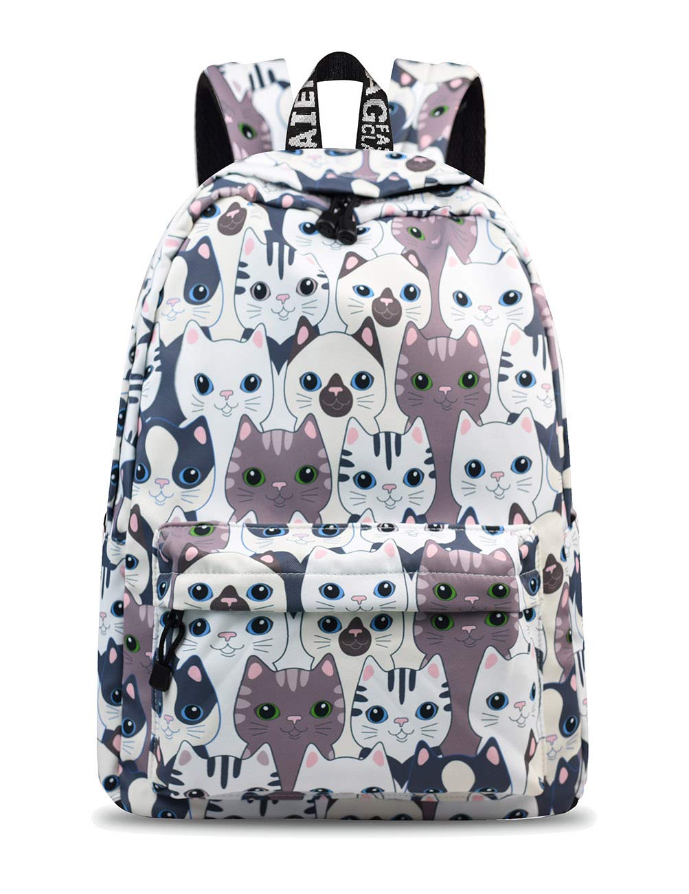 YANAIER Waterproof School Backpack for Girls Teens Cute Print Bookbag Laptop Backpack Women Travel Casual Daypack Cat — image 1