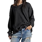 UNCLECAT Women's Oversized Sweaters 2025 Trendy Long Sleeve Fall Sweater Casual Knitted Pullover Tops Black