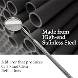 MJW Dental Mirror with Stainless Steel Handle 4.72 in 1.96 in Mirror view 2