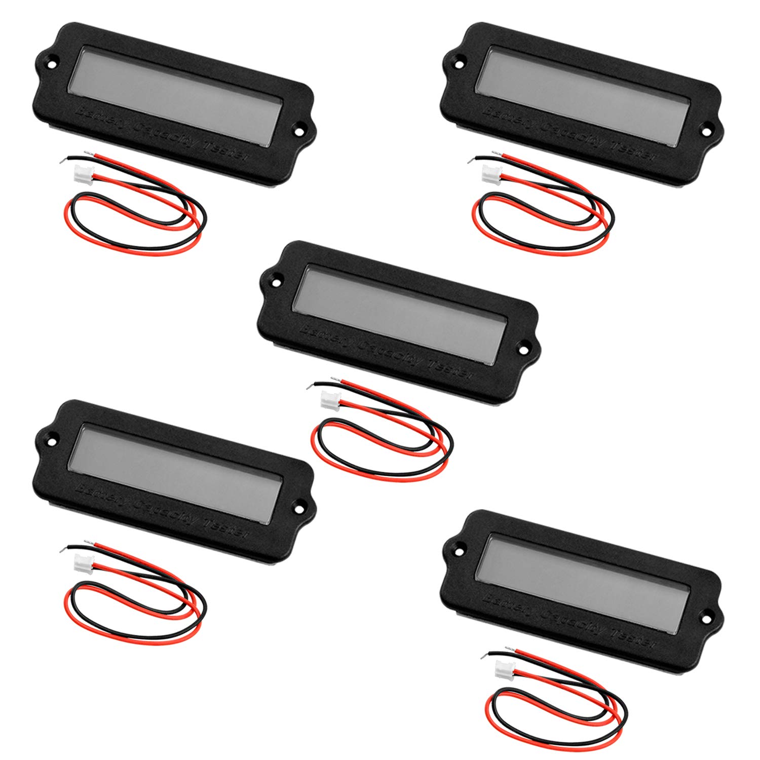 AZDelivery 12V LY6W Lead Acid Battery Capacity Digital LCD Display 12V/24V/36V/48V Lithium Li-ion Battery Status Meter Charge Indicator 8-63 V DC (Pack of 5) including E-Book!