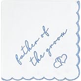 LADY&HOME Wedding Handkerchief - Something Blue for Bride- Embroidered Handkies Gift For Mother of the Bride and Groom