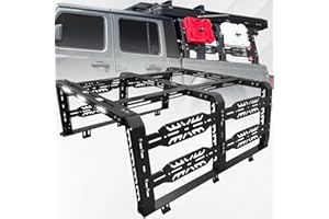 OTHOWE 22" 1/2 High Jeep Gladiator Bed Rack, Truck Bed Rack Compatible with Jeep Gladiator Jt Without Tonneau Cover, Overland Bed Rack Bed Racks for Trucks, Black.