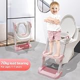 Glenmore Potty Training Toilet Seat with Step Ladder Pink White view 6