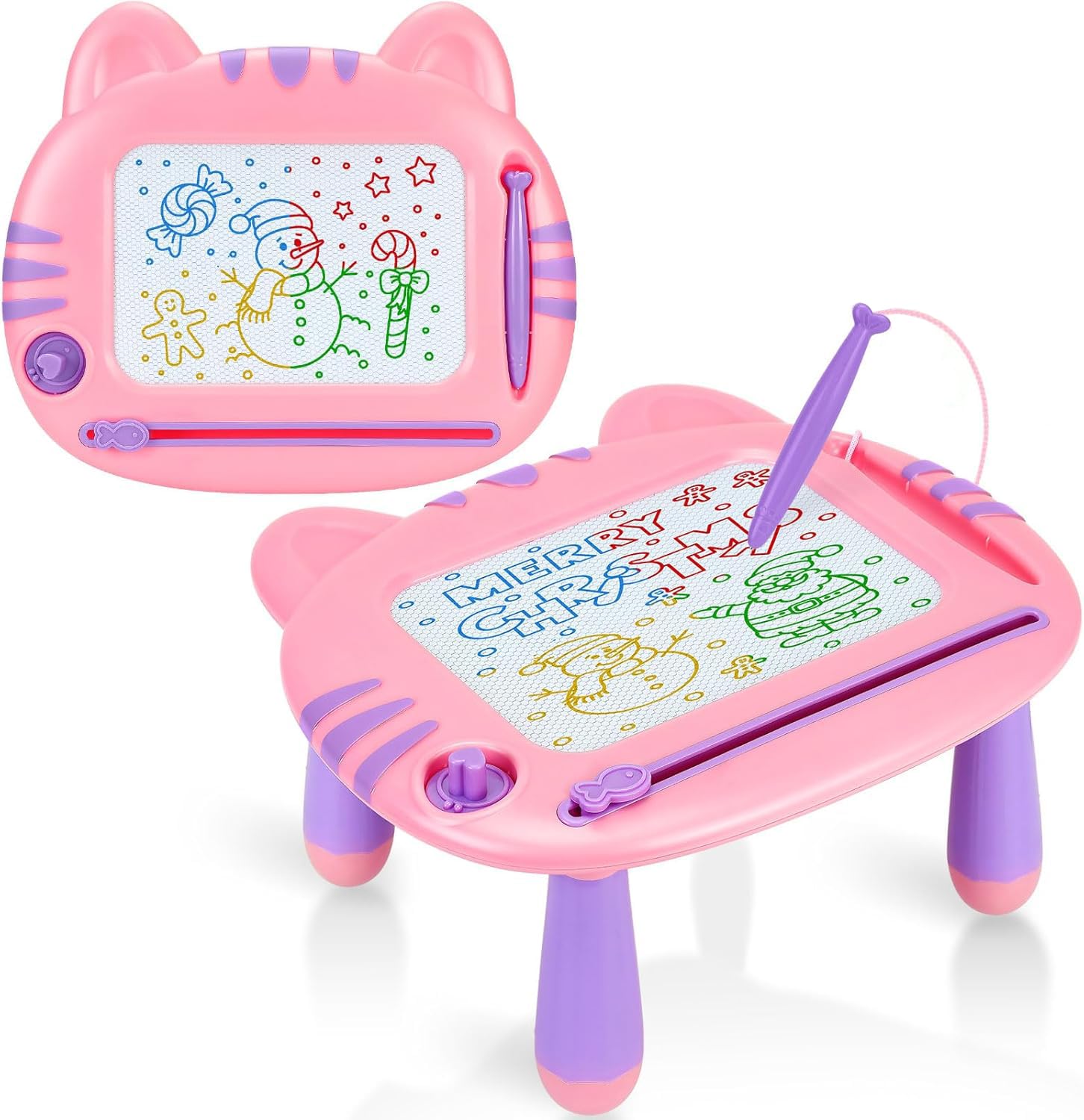 Xndryan Magnetic Drawing Board, Erasable Writing Doodle Board Pad Educational Learning Toys for Kids Birthday Present, Toddler Toys for 1 2 3 4 5 Year Old Girls Gifts(Pink)