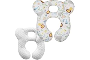 ZHOMA Baby Travel Pillow, Upgrade U-Shape Infant Pillow for Car Seat Pushchair and Stroller, Soft Comfortable Sleep Cushion for Kids Newborn and Toddler -Lion White