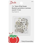 Dritz 16-9 Snap Fasteners, White, Size 16 (7/16-Inch) 7-Count