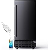 Commercial Ice Maker 82Lb/Day Under Counter with 2 Ice Baskets | Built-in/Freestanding, Auto-Cleaning &amp; 24H Timer, Bar/Restaurant/Caf&eacute;, Stainless Steel, Large Capacity, Timer Setting
