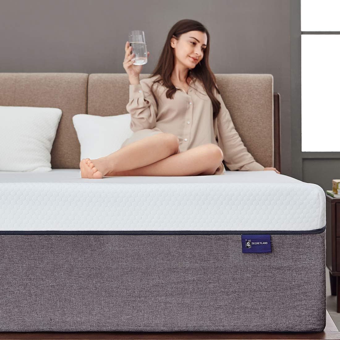 S SECRETLAND Twin Mattress,8 inch Gel Memory Foam Mattress for Cool Sleep & Pressure Relief,Breathable Cover,Medium Firmness, Mattress in a Box