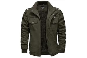 TACVASEN Men's Military Jacket Lightweight Work Winter Jacket for Men Casual Bomber Coat With Pockets Cargo Cotton Coat