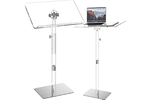 GUARDMATE Ultra Clear Acrylic Pulpit Podium Stand | Modern Portable Pulpits for Churches Pastors Modern School Classroom Lecterns | Music Wedding Event Reception (Height Adjustable, 24' X 16')