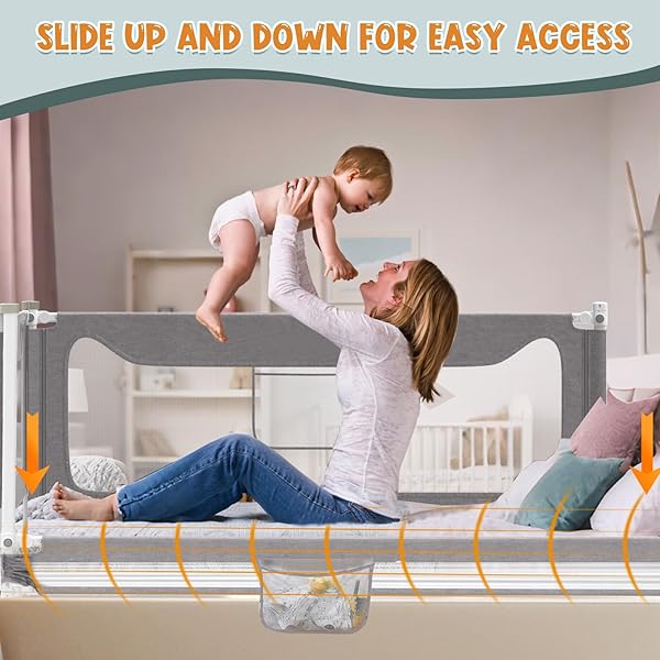 G TALECO GEAR BED RAIL FOR TODDLERS, STABLE PROTECTIVE BED SIDE RAILS, BABY BEDRAIL GUARD FOR TWIN FULL QUEEN & KING SIZE BED ((3 SIDES FOR FULL SIZE) 74.8X74.8X54 INCH)