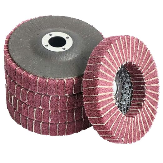 FPPO 5Pcs 4.5" x 7/8" Nylon Fiber Flap Disc Polishing Grinding Wheel