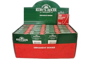 Kurt S. Adler 2.5-Inch Christmas Ornament Hooks, 50 Piece Set